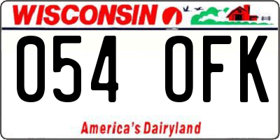 WI license plate 054OFK