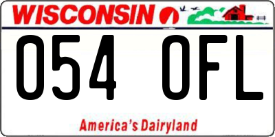 WI license plate 054OFL