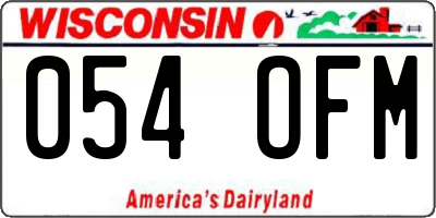 WI license plate 054OFM