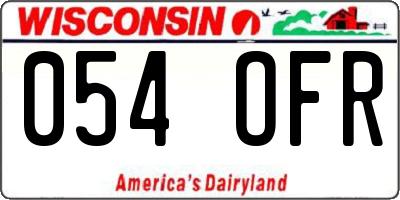 WI license plate 054OFR