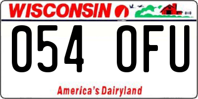 WI license plate 054OFU