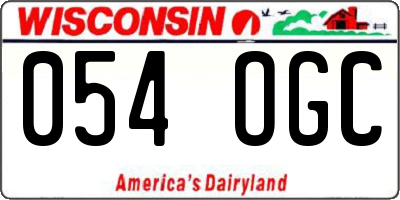 WI license plate 054OGC