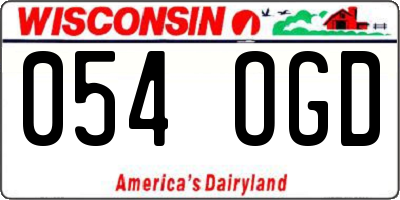 WI license plate 054OGD