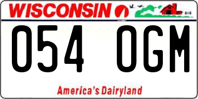 WI license plate 054OGM