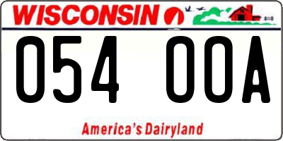 WI license plate 054OOA