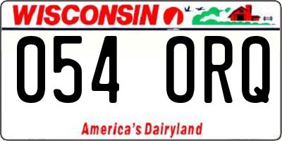 WI license plate 054ORQ