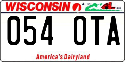 WI license plate 054OTA