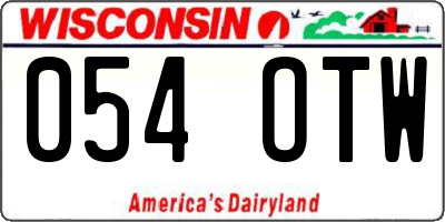 WI license plate 054OTW