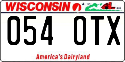 WI license plate 054OTX