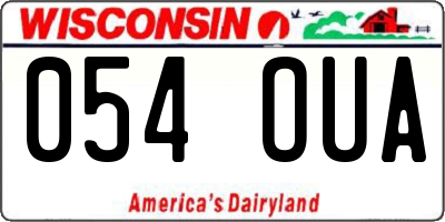 WI license plate 054OUA