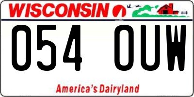 WI license plate 054OUW