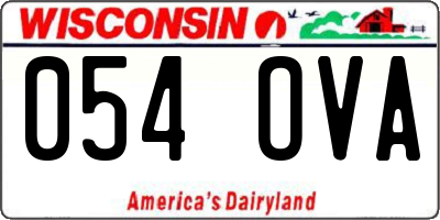 WI license plate 054OVA