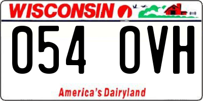 WI license plate 054OVH