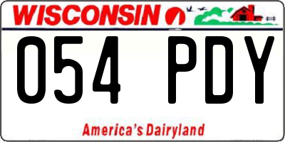 WI license plate 054PDY
