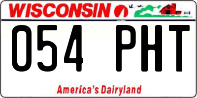 WI license plate 054PHT