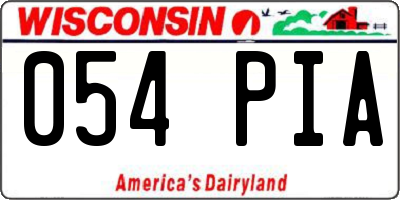 WI license plate 054PIA