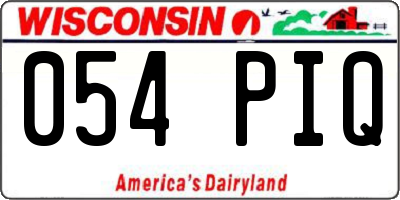 WI license plate 054PIQ
