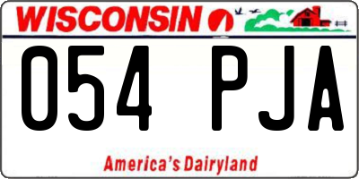 WI license plate 054PJA
