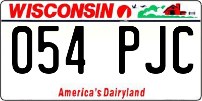 WI license plate 054PJC