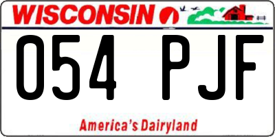 WI license plate 054PJF