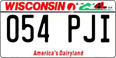 WI license plate 054PJI