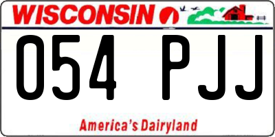 WI license plate 054PJJ