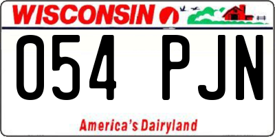WI license plate 054PJN