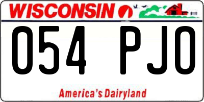 WI license plate 054PJO