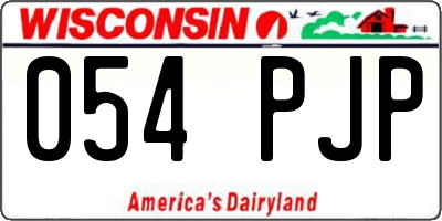WI license plate 054PJP