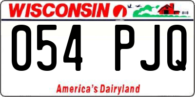 WI license plate 054PJQ