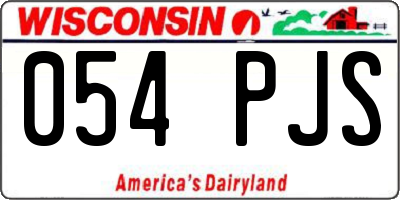 WI license plate 054PJS