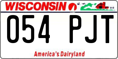 WI license plate 054PJT