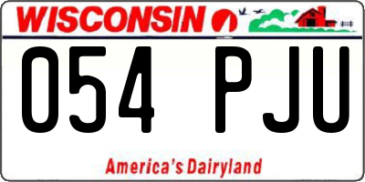 WI license plate 054PJU