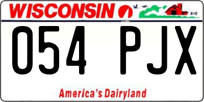 WI license plate 054PJX