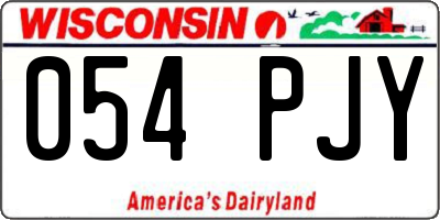 WI license plate 054PJY