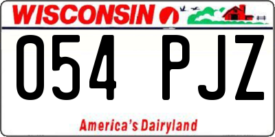 WI license plate 054PJZ