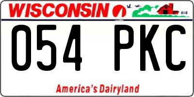 WI license plate 054PKC