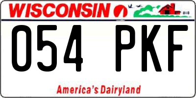 WI license plate 054PKF