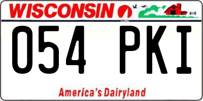 WI license plate 054PKI