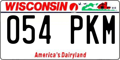 WI license plate 054PKM