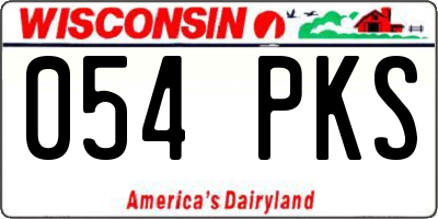 WI license plate 054PKS
