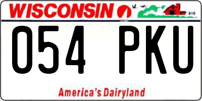 WI license plate 054PKU