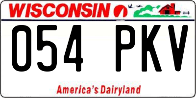WI license plate 054PKV