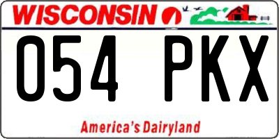 WI license plate 054PKX