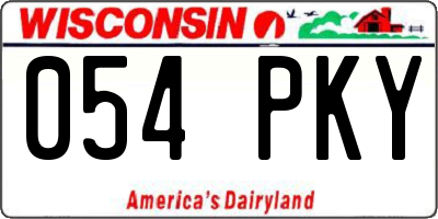 WI license plate 054PKY