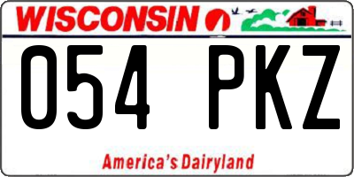 WI license plate 054PKZ