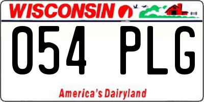 WI license plate 054PLG