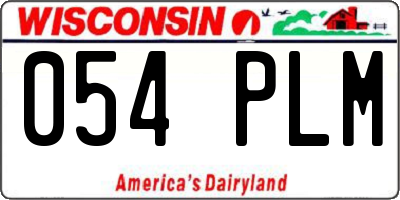 WI license plate 054PLM