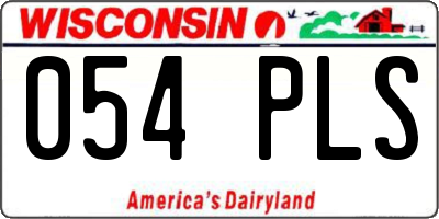 WI license plate 054PLS