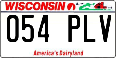 WI license plate 054PLV